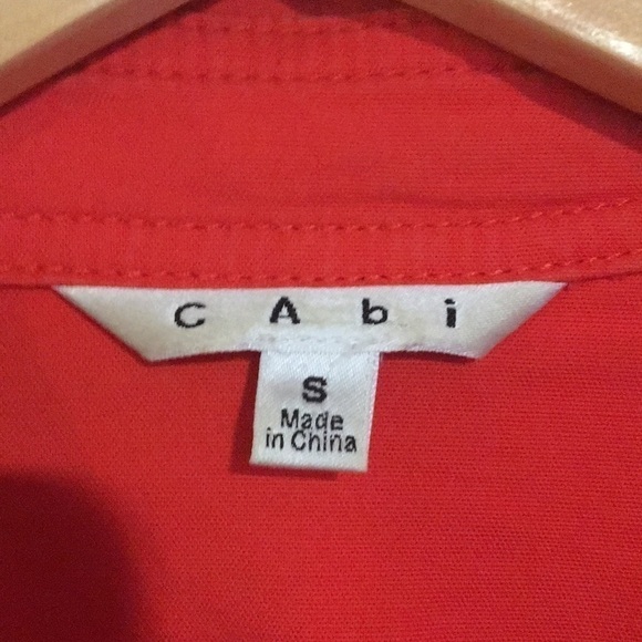 CAbi orange utility jacket with ruffle detail on back size small - Picture 2 of 5